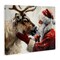 Stupell Industries Traditional Santa & Reindeer Canvas Design by Arlington Prints
